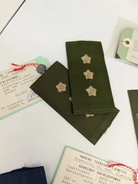 Samling af danske militære gradstegn og skulderstropper