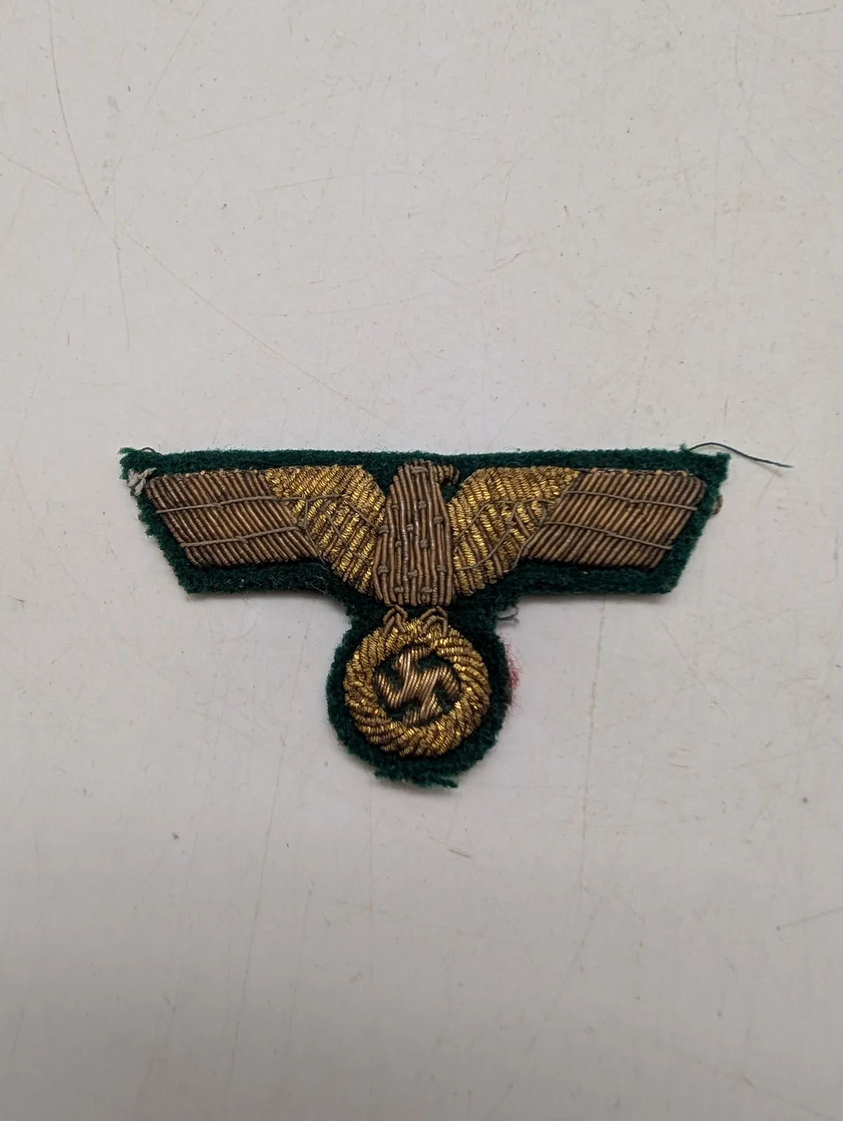 Tysk WWII Gennerals ørn i Guld Broderi på Mørkegrøn Uld