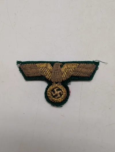 Tysk WWII Gennerals ørn i Guld Broderi på Mørkegrøn Uld