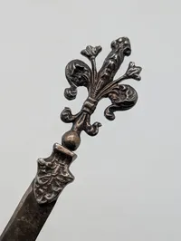 Vintage Silver-Tone Fleur-de-Lis Letter Opener with Pierced Filigree Blade