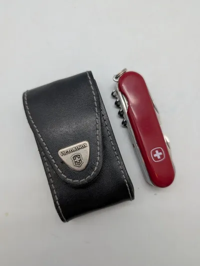 Victorinox Swiss Army Knife with Branded Leather Belt Pouch