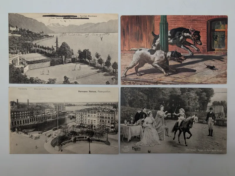 Set of Four Early 20th Century European Postcards