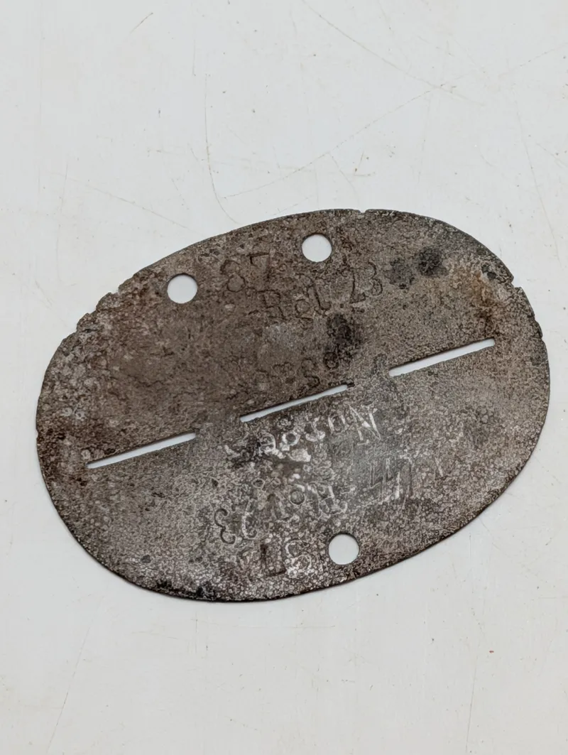 Tysk WWII Erkennungsmarke (ID-skilt) fra 23. SS-Panzergrenadier-Division, ORIGINALT 