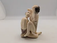 Antik JAPANESE HAND CARVED EROTIC NETSUKE FIGURES EDO / MEIJI PERIODE