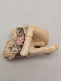 Antik JAPANESE HAND CARVED EROTIC NETSUKE FIGURES EDO / MEIJI PERIODE