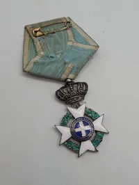 Græsk Frelserorden (Order of the Redeemer) Ridderkors i Sølv og Emalje fuld størrelse med Dansk montering 