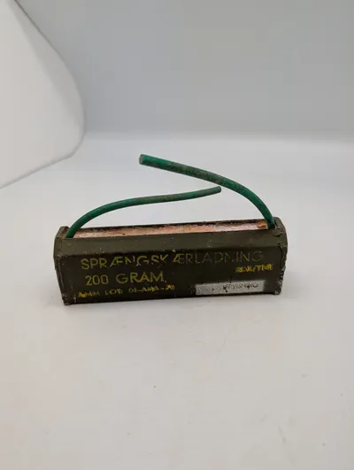 Dansk militær sprængskærladning, 200 gram RDX/TNT, øvelsesmodel