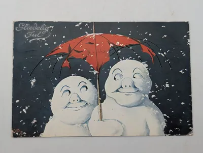 Vintage Danish Christmas Postcard by Raphael Tuck & Sons Oilette Series
