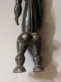 Hand-Carved African Baule Male Ancestor Figure in Dark Hardwood