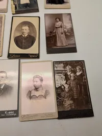 Samling af 17 antikke danske visitkortfotografier (CDV) fra det 19. århundrede