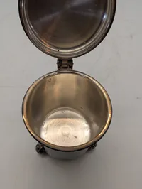 Antique Silver-Plated Miniature Lidded Tankard with Acorn Finial