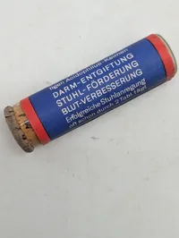 Vintage Edelweiss Tabletten Glasrør med Korkprop WW2 