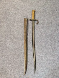 French Model 1866 Chassepot Yataghan Sword Bayonet with Scabbard