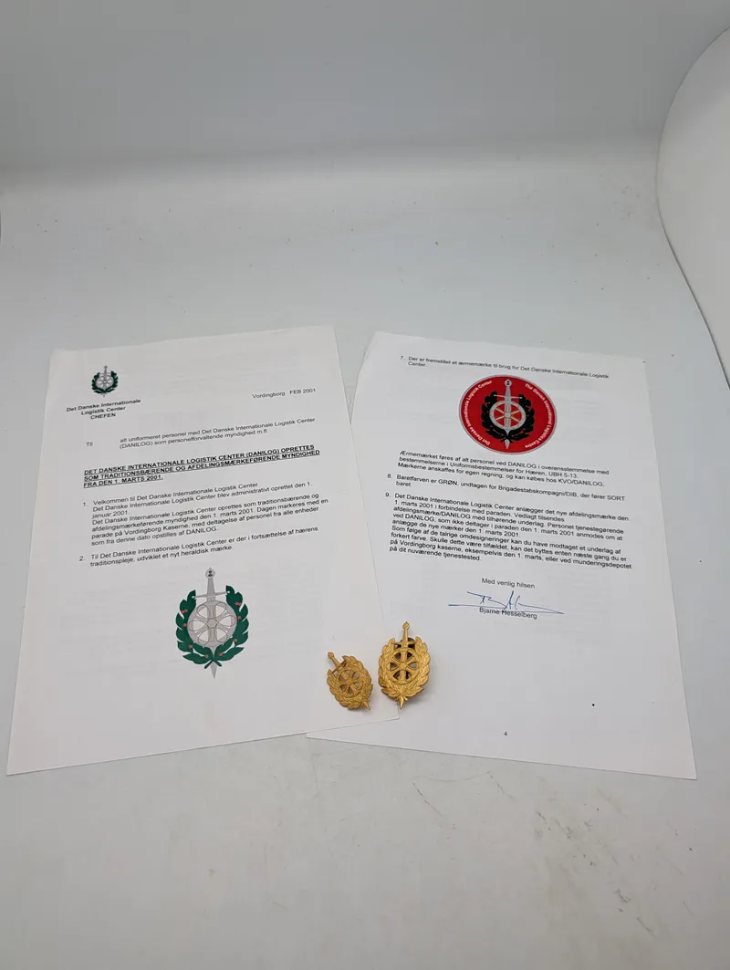 Det Danske Internationale Logistik Center (DANILOG) emblemer og dokumenter