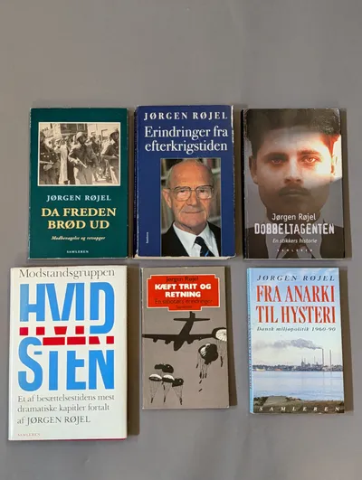 Collection of Six Books by Jørgen Røjel on Danish History and Resistance