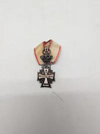 Dansk Dannebrogsmandskors i sølv med emalje og bånd, MINITURE 