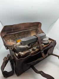 Dansk Militær Felttelefon Model 1915 med Lædertaske, ikke omgjort i 1952 