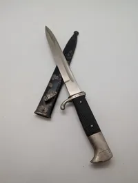 Tysk WWII Etset Eksercerbajonet med Skede