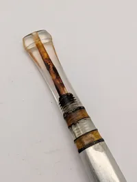 Vintage Mid-Century Clear Lucite and Aluminum Cigarette Holder Hjembragt af Dansk KZ fange 