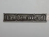 Antikt DSB Togskilt i Metal - Læn Dem ikke ud