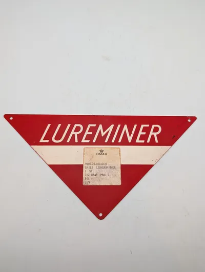HMAK Militært Advarselsskilt 'LUREMINER' fra 1971 metal