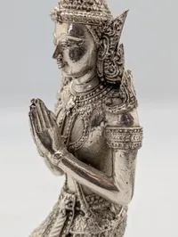 Thai Teppanom-figur i sølvfarvet metal