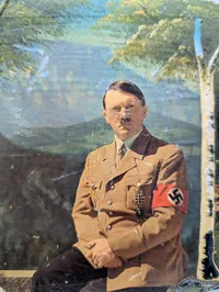 Tysk propagandabillede på træskive, Adolf Hitler i Kurort Berneck