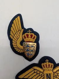 Danske Flyvevåben besætningsvinger og Navigatør i Guldtråd