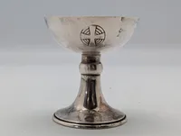 Silver-Plated Liturgical Chalice with Engraved Celtic Cross