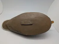 Vintage Hand-Painted Wooden Duck Decoy with Scalloped Feather Detail