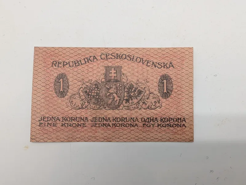 1919 Czechoslovakia 1 Koruna Banknote