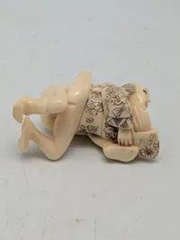 Antik JAPANESE HAND CARVED EROTIC NETSUKE FIGURES EDO / MEIJI PERIODE