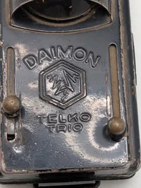 Tysk WW2 Daimon Telko Trio militær lommelygte i sort metal