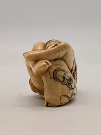 Antik JAPANESE HAND CARVED EROTIC NETSUKE FIGURES EDO / MEIJI PERIODE 