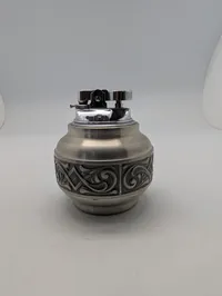 Vintage Silver-Tone Ornate Scrollwork Table Lighter