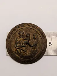 Danish Liberation Commemorative Bronze Medal pin , May 5 1945