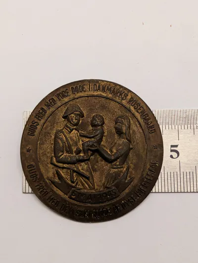 Danish Liberation Commemorative Bronze Medal pin , May 5 1945