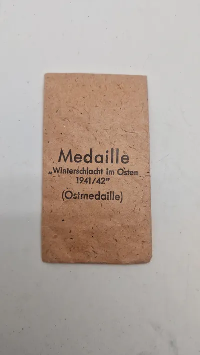 WWII German Eastern Front Medal Issue Envelope — Ostmedaille 1941/42