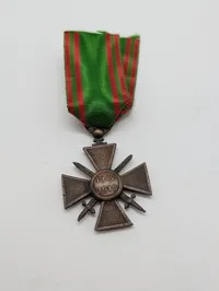 Fransk Croix de Guerre 1914-1918 Krigskors med bånd