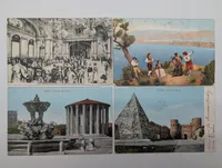 Set of Four Vintage European Topographical Postcards