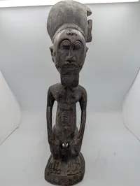West African Baule Blolo Bian Wood Carved Male Spirit Spouse Figure