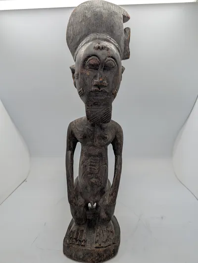 West African Baule Blolo Bian Wood Carved Male Spirit Spouse Figure
