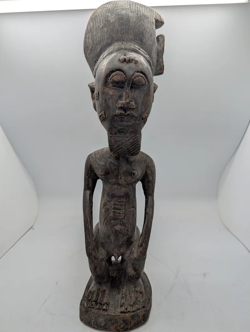 West African Baule Blolo Bian Wood Carved Male Spirit Spouse Figure