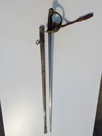 Fransk M1882 Officerssabel med metalskede og læderkvast