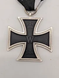 Pair of Prussian 1914 Iron Cross 2nd Class Medals with Ribbons POSTWAR
