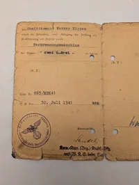 Tysk Kriegsmarine Soldbuch og Wehrmachtsführerschein til Werner Nippes