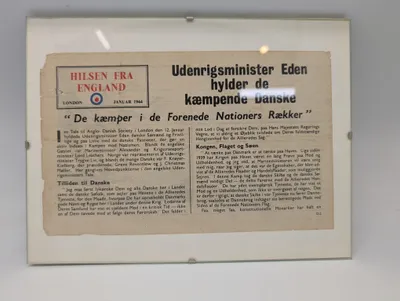 WWII Danish Resistance Propaganda Leaflet 'Hilsen Fra England' January 1944