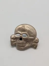 WWII German Totenkopf SS Visor Cap Insignia Skull POSTWAR 