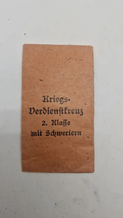 WWII German War Merit Cross 2nd Class with Swords Award Envelope