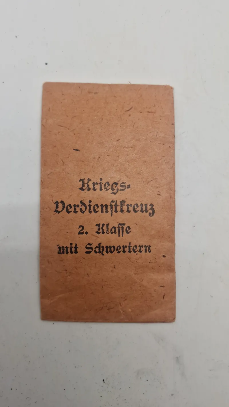 WWII German War Merit Cross 2nd Class with Swords Award Envelope